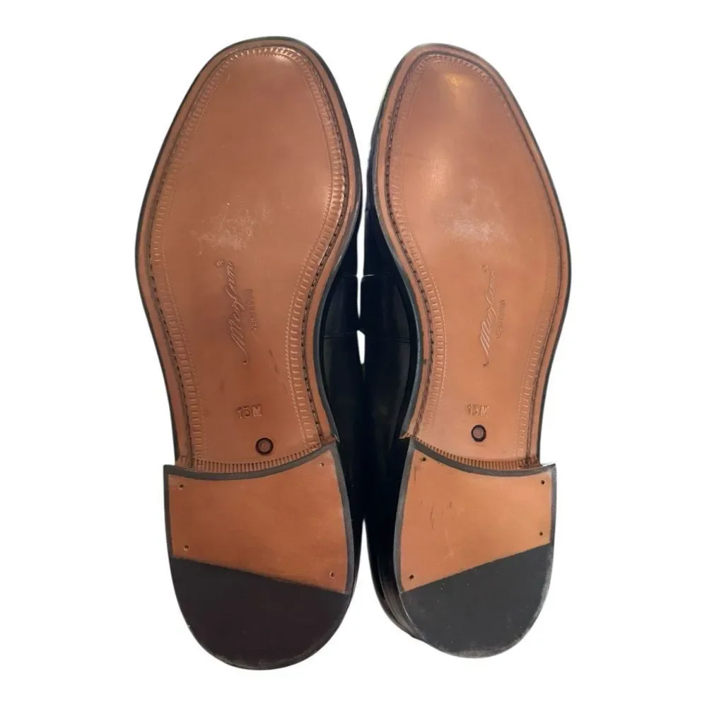 New Mezlan Hash-Lea Black Leather Fisherman’s Men's Shoes Sandals 13